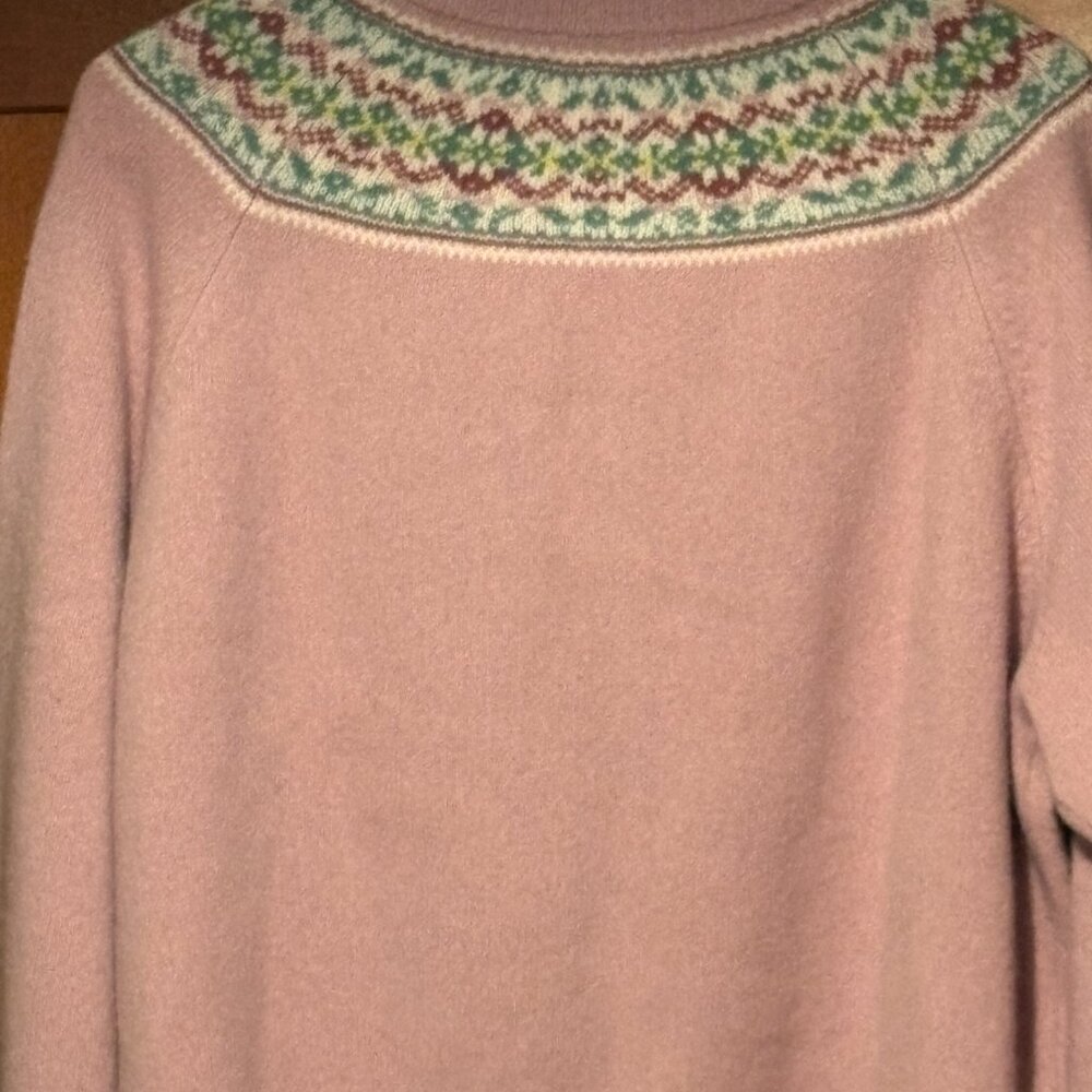 J. Crew Pink Fair Isle Yoke Cardigan - Picture 4 of 11